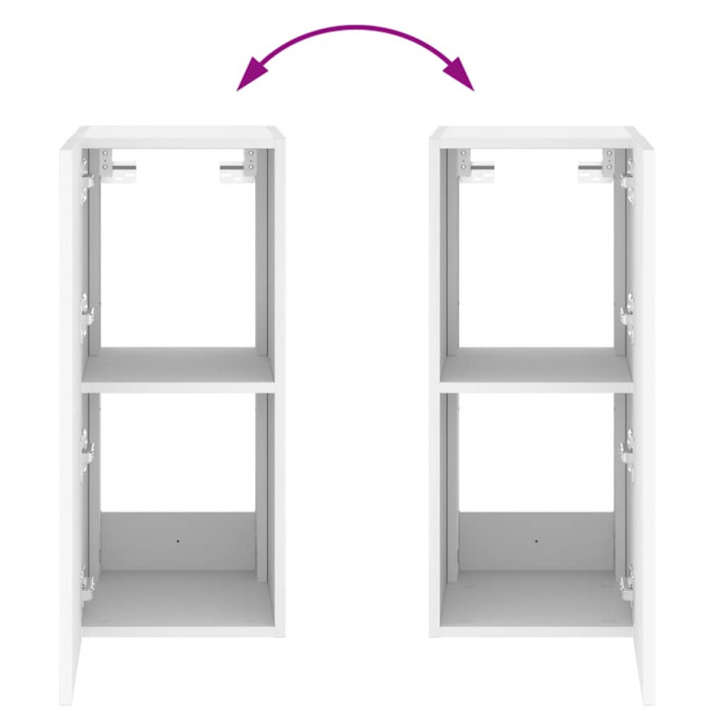 Ścienna szafka TV z LED, biała, 30,5x35x70 cm
