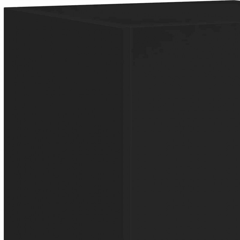 Ścienna szafka TV z LED, czarna, 30,5x35x70 cm