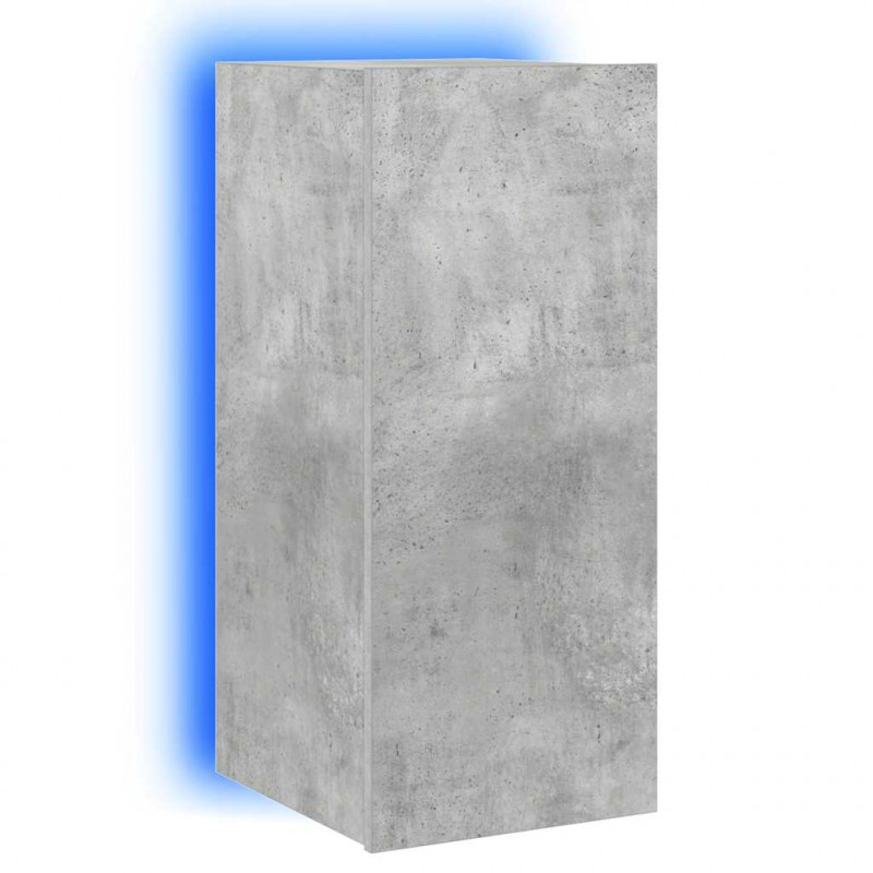 Ścienna szafka TV z LED, szarość betonu, 30,5x35x70 cm