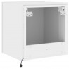 Ścienna szafka TV z LED, biała, 40,5x35x40 cm