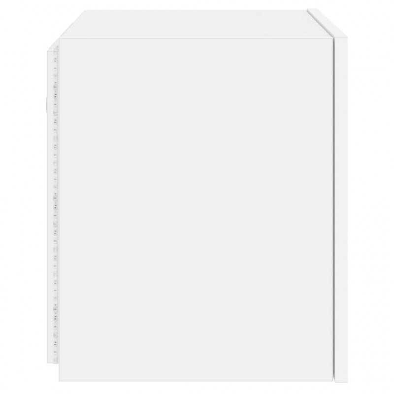 Ścienne szafki TV z LED, 2 szt., białe, 40,5x35x40 cm