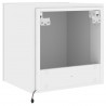 Ścienne szafki TV z LED, 2 szt., białe, 40,5x35x40 cm