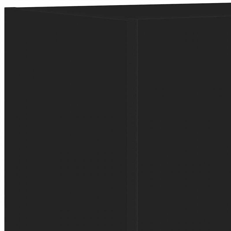 Ścienna szafka TV z LED, czarna, 40,5x35x40 cm