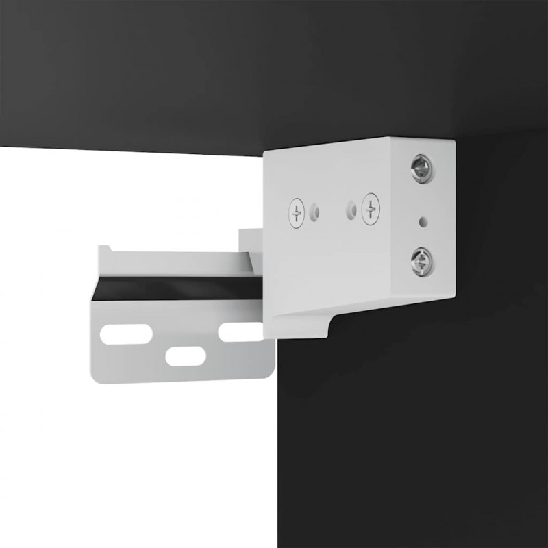 Ścienna szafka TV z LED, czarna, 40,5x35x40 cm