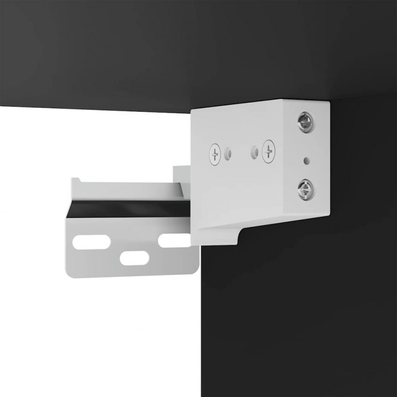 Ścienne szafki TV z LED, 2 szt., czarne, 40,5x35x40 cm