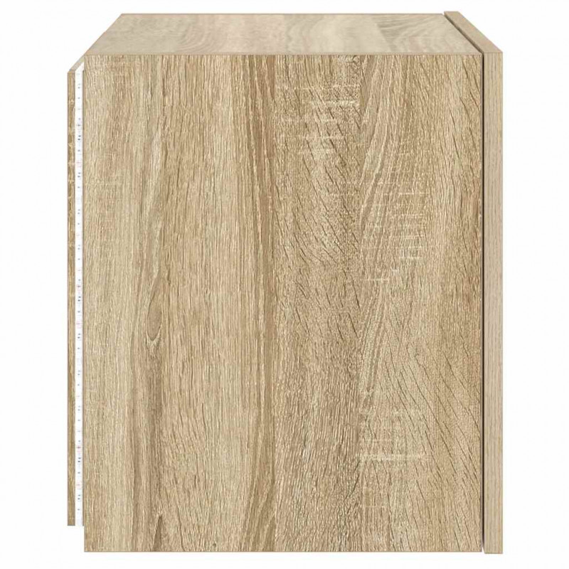 Ścienne szafki TV z LED, 2 szt., dąb sonoma, 40,5x35x40 cm
