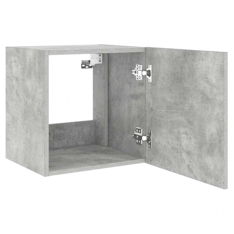 Ścienne szafki TV z LED, 2 szt., szarość betonu, 40,5x35x40 cm