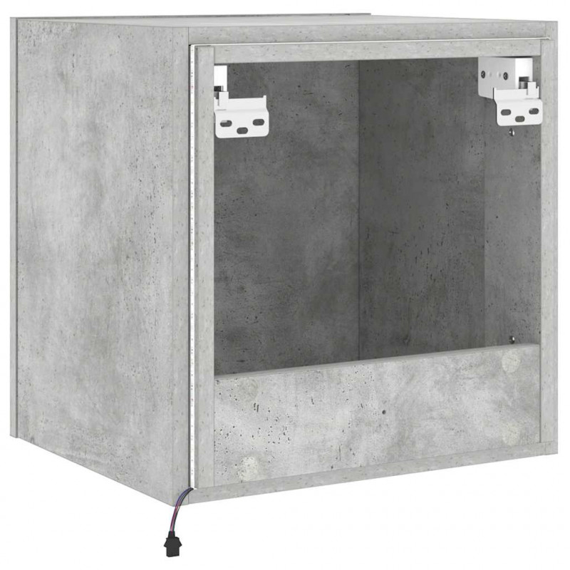 Ścienne szafki TV z LED, 2 szt., szarość betonu, 40,5x35x40 cm