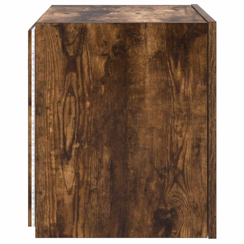 Ścienne szafki TV z LED, 2 szt., przydymiony dąb, 40,5x35x40 cm