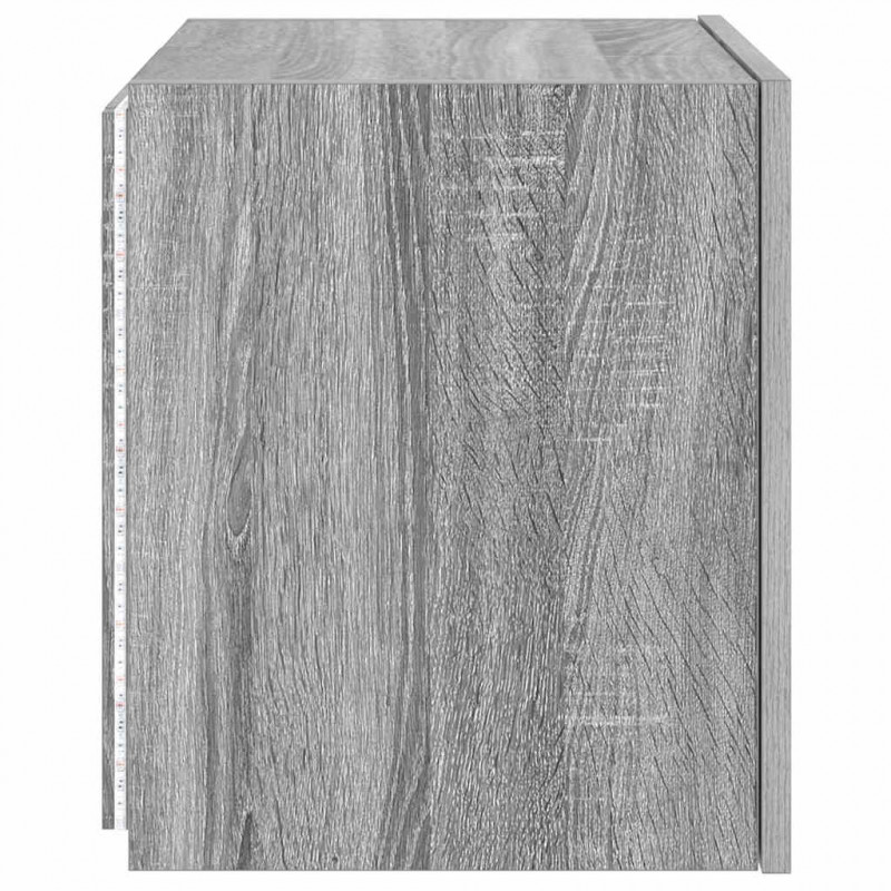 Ścienne szafki TV z LED, 2 szt., szary dąb sonoma, 40,5x35x40cm