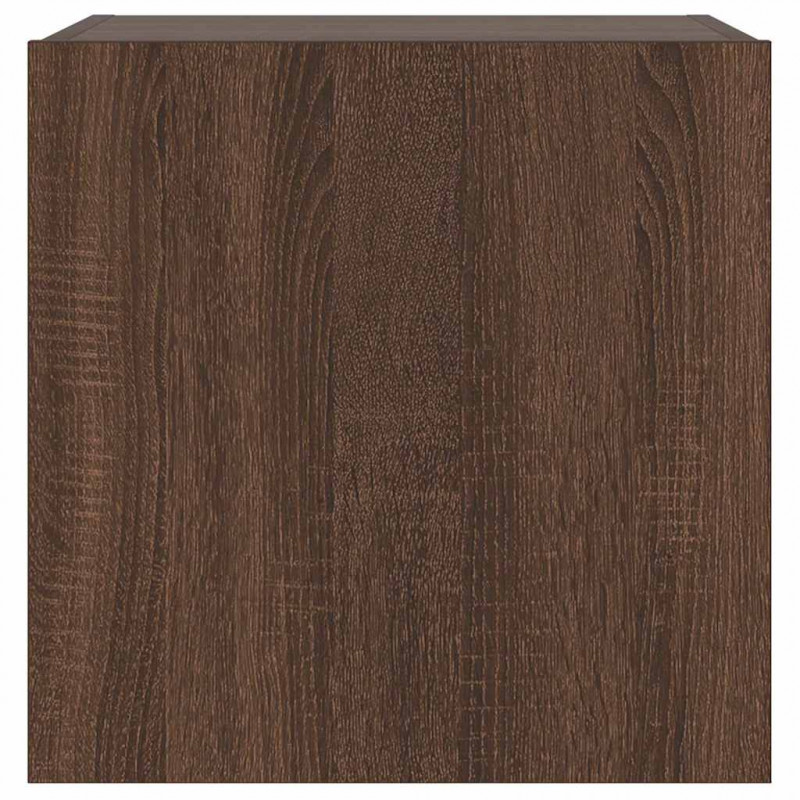 Ścienne szafki TV z LED, 2 szt., brązowy dąb, 40,5x35x40 cm