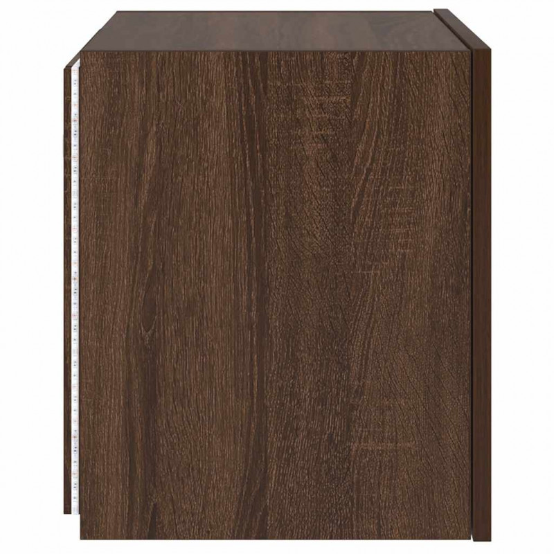 Ścienne szafki TV z LED, 2 szt., brązowy dąb, 40,5x35x40 cm