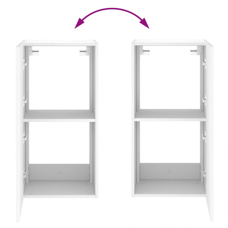 Ścienna szafka TV z LED, biała, 40,5x35x80 cm
