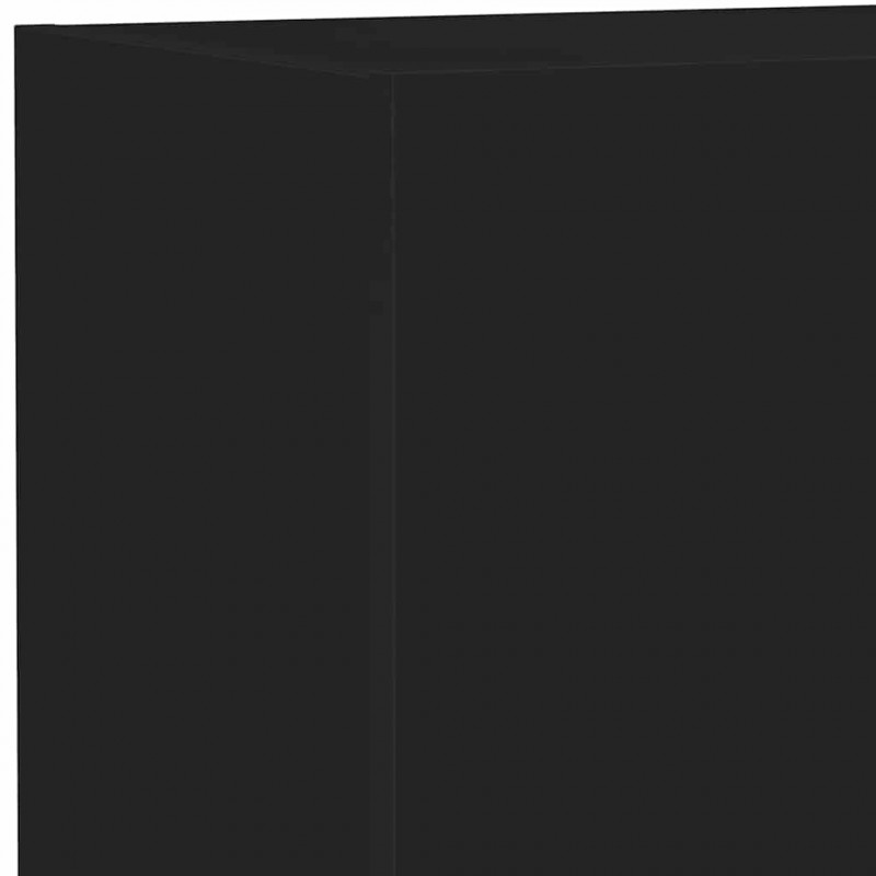 Ścienna szafka TV z LED, czarna, 40,5x35x80 cm