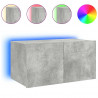 Ścienna szafka TV z LED, szarość betonu, 60x35x31 cm