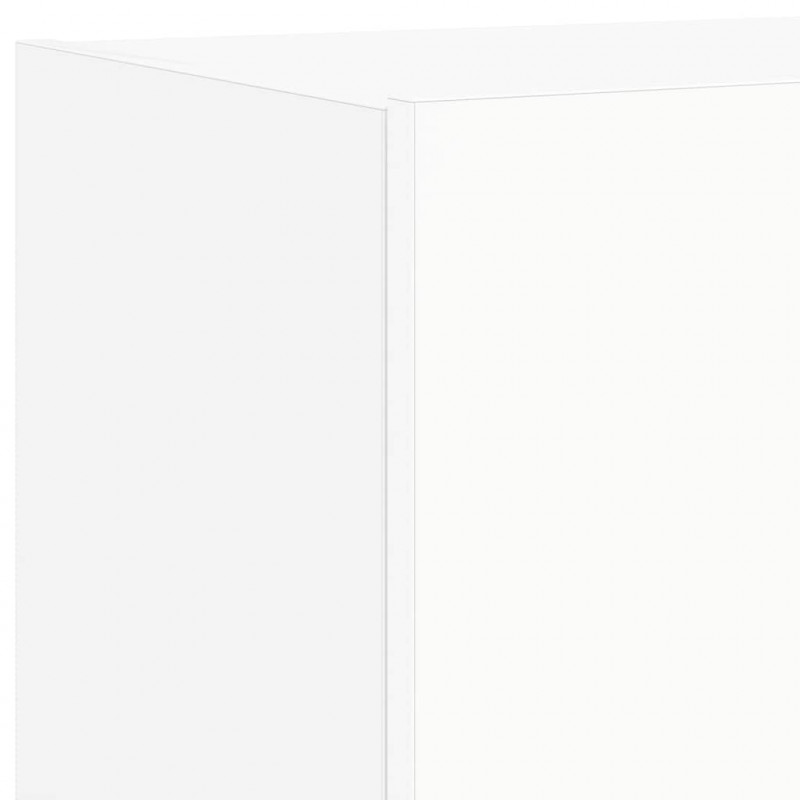 Ścienna szafka TV z LED, biała, 80x35x31 cm