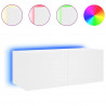 Ścienna szafka TV z LED, biała, 80x35x31 cm
