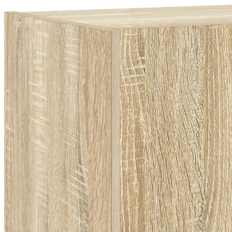 Ścienna szafka TV z LED, dąb sonoma, 80x35x31 cm