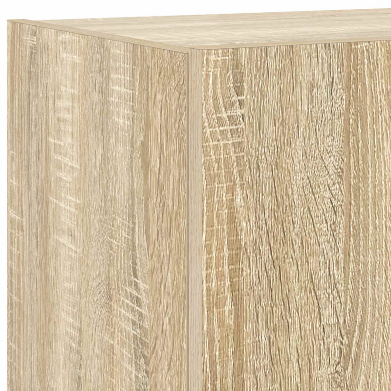 Ścienne szafki TV z LED, 2 szt., dąb sonoma, 80x35x31 cm