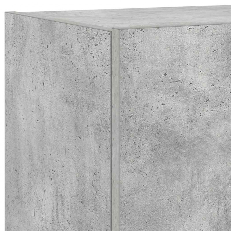 Ścienne szafki TV z LED, 2 szt., szarość betonu, 80x35x31 cm