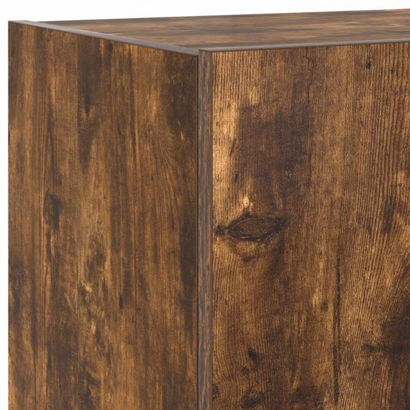 Ścienna szafka TV z LED, przydymiony dąb, 80x35x31 cm