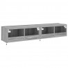 Ścienne szafki TV z LED, 2 szt., szary dąb sonoma, 80x35x31 cm