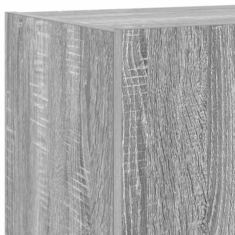 Ścienne szafki TV z LED, 2 szt., szary dąb sonoma, 80x35x31 cm