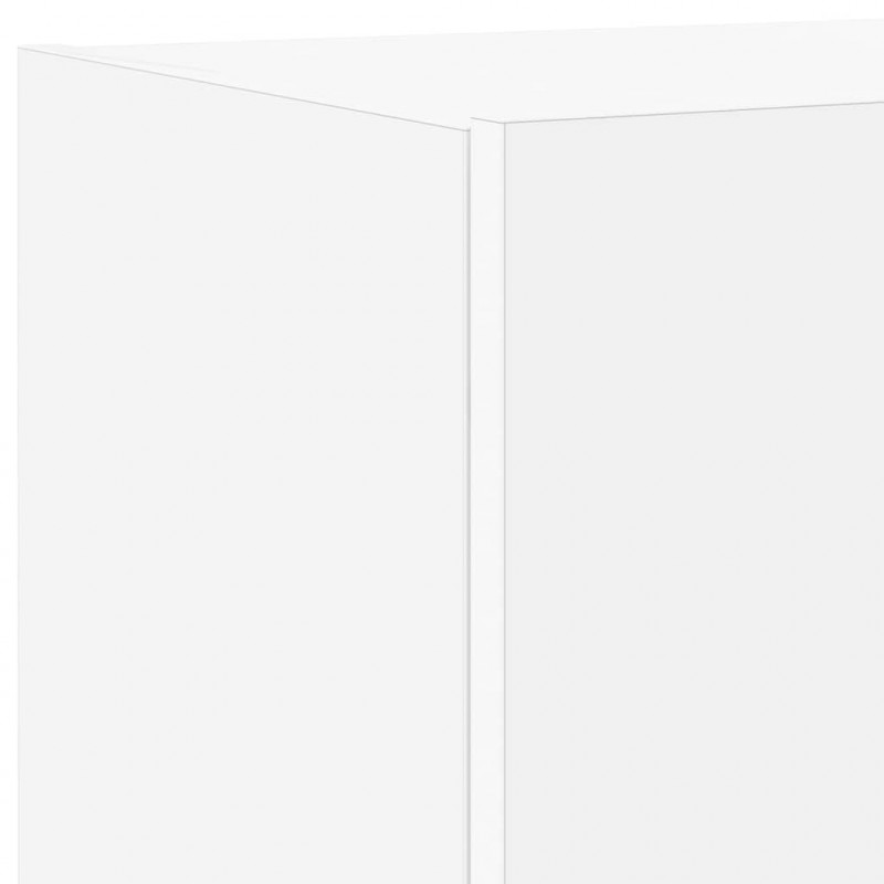 Ścienna szafka TV z LED, biała, 100x35x31 cm