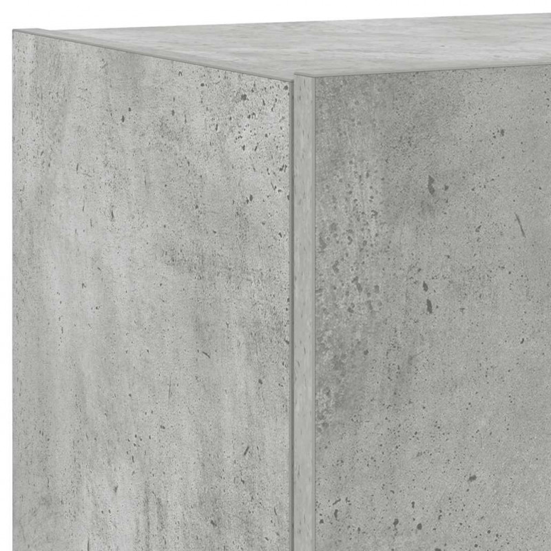 Ścienna szafka TV z LED, szarość betonu, 100x35x31 cm