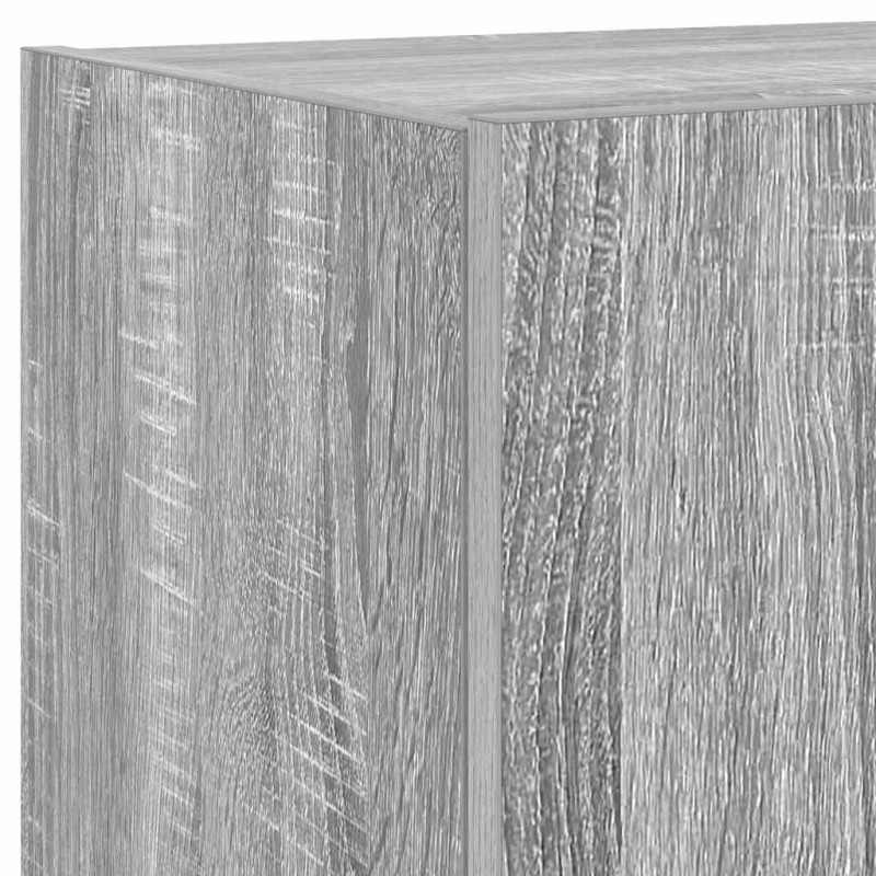 Ścienna szafka TV z LED, szary dąb sonoma, 100x35x31 cm