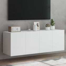 Ścienne szafki TV z LED, 2 szt., białe, 60x35x41 cm