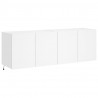 Ścienne szafki TV z LED, 2 szt., białe, 60x35x41 cm
