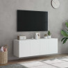 Ścienne szafki TV z LED, 2 szt., białe, 60x35x41 cm