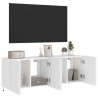 Ścienne szafki TV z LED, 2 szt., białe, 60x35x41 cm