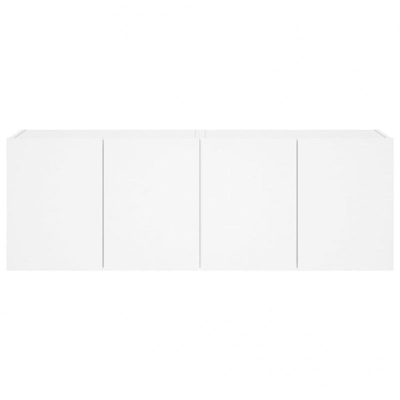 Ścienne szafki TV z LED, 2 szt., białe, 60x35x41 cm