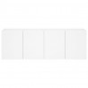 Ścienne szafki TV z LED, 2 szt., białe, 60x35x41 cm