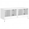 Ścienne szafki TV z LED, 2 szt., białe, 60x35x41 cm