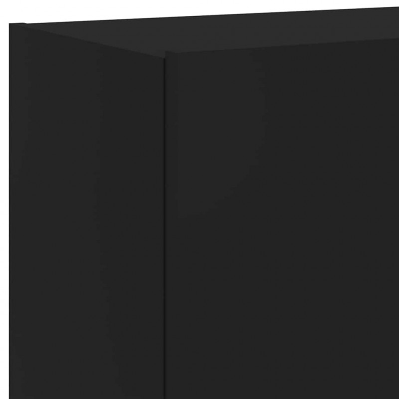 Ścienna szafka TV z LED, czarna, 60x35x41 cm