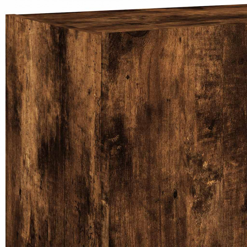 Ścienna szafka TV z LED, przydymiony dąb, 60x35x41 cm