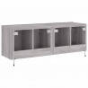 Ścienne szafki TV z LED, 2 szt., szary dąb sonoma, 60x35x41 cm