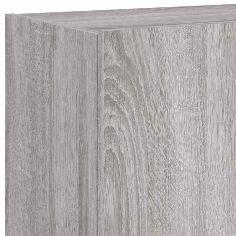 Ścienne szafki TV z LED, 2 szt., szary dąb sonoma, 60x35x41 cm