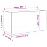 Ścienna szafka TV z LED, szarość betonu, 80x35x41 cm