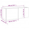 Ścienna szafka TV z LED, biała, 100x35x41 cm