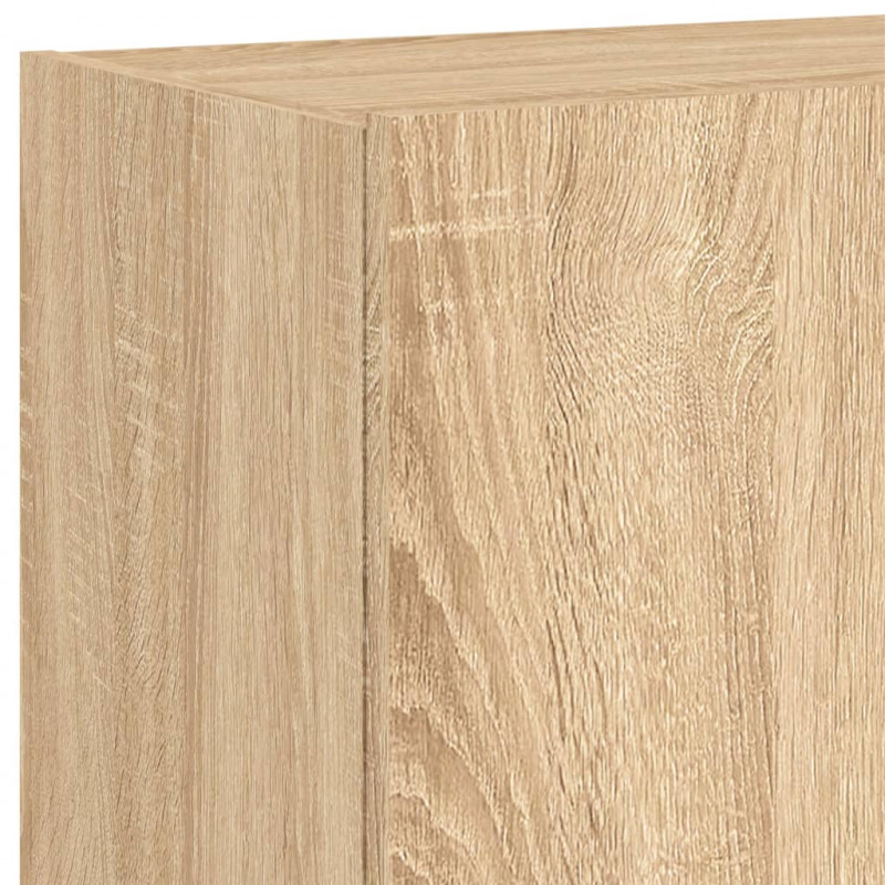 Ścienna szafka TV z LED, dąb sonoma, 100x35x41 cm