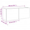 Ścienna szafka TV z LED, dąb sonoma, 100x35x41 cm