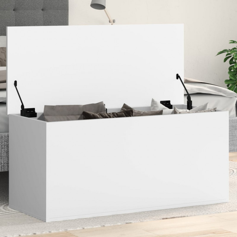 Skrzynia, biała, 100x42x46 cm, materiał drewnopochodny