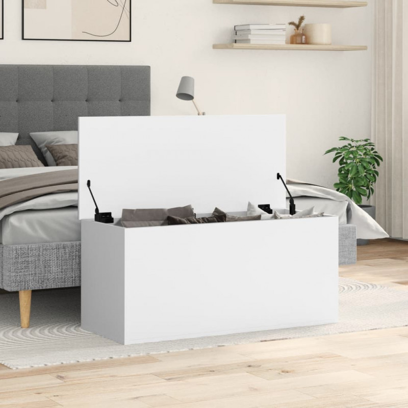 Skrzynia, biała, 100x42x46 cm, materiał drewnopochodny