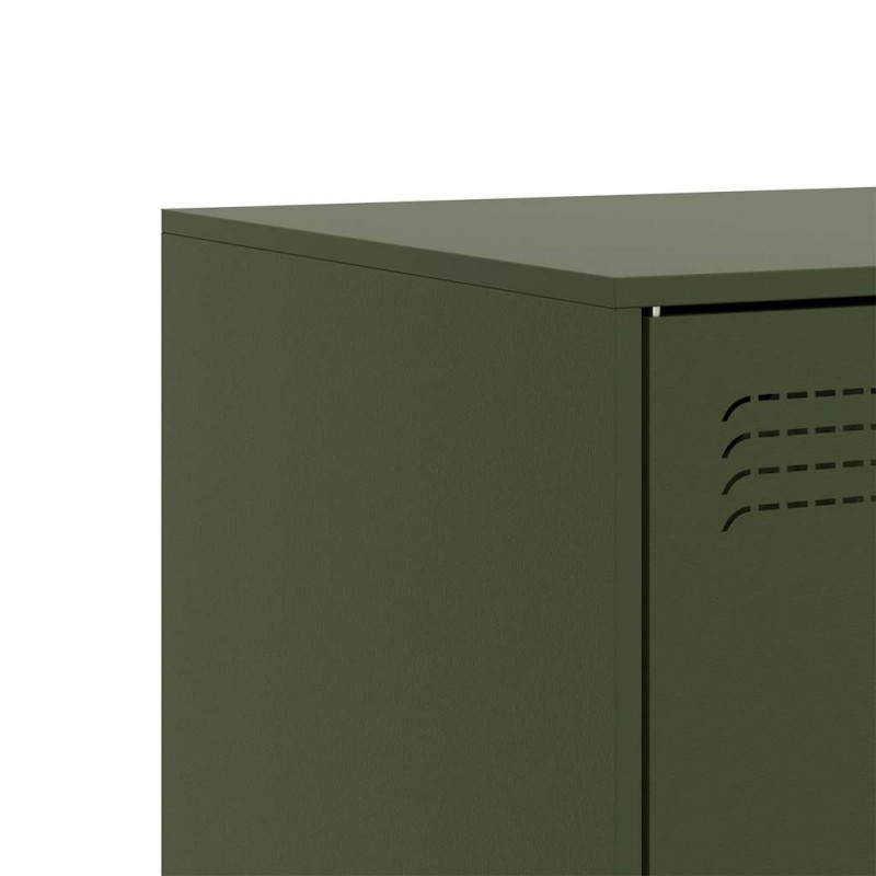 Szafka pod telewizor, oliwkowa, 99x39x44 cm, stalowa