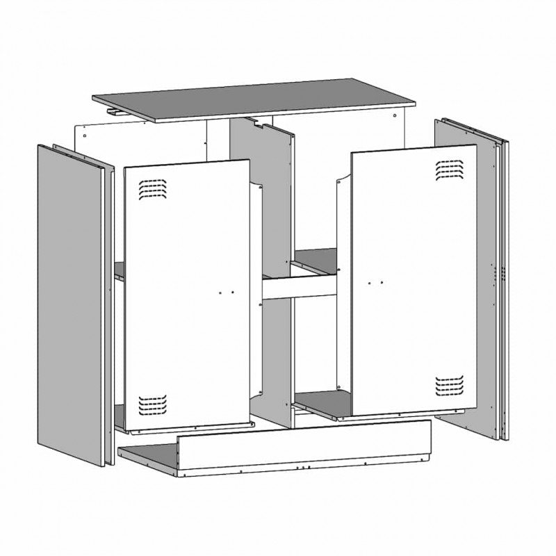 Szafka boczna, czarna, 67x39x73 cm, stal