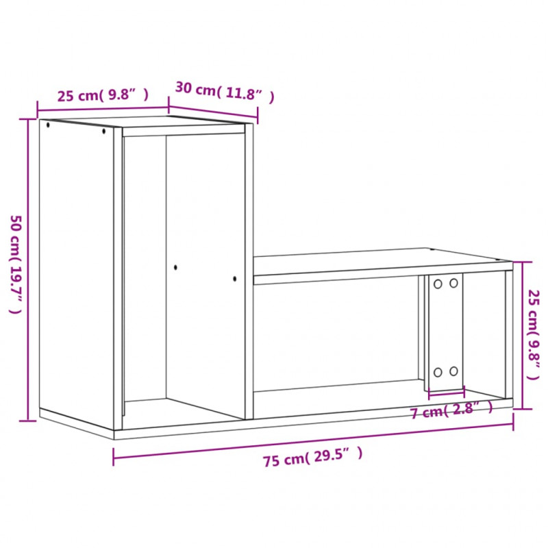 Szafki pod telewizor, 2 szt., czarne, 75x30x50 cm